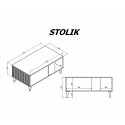 Ława RANDOMO 2 kaszmir/orzech/czarny