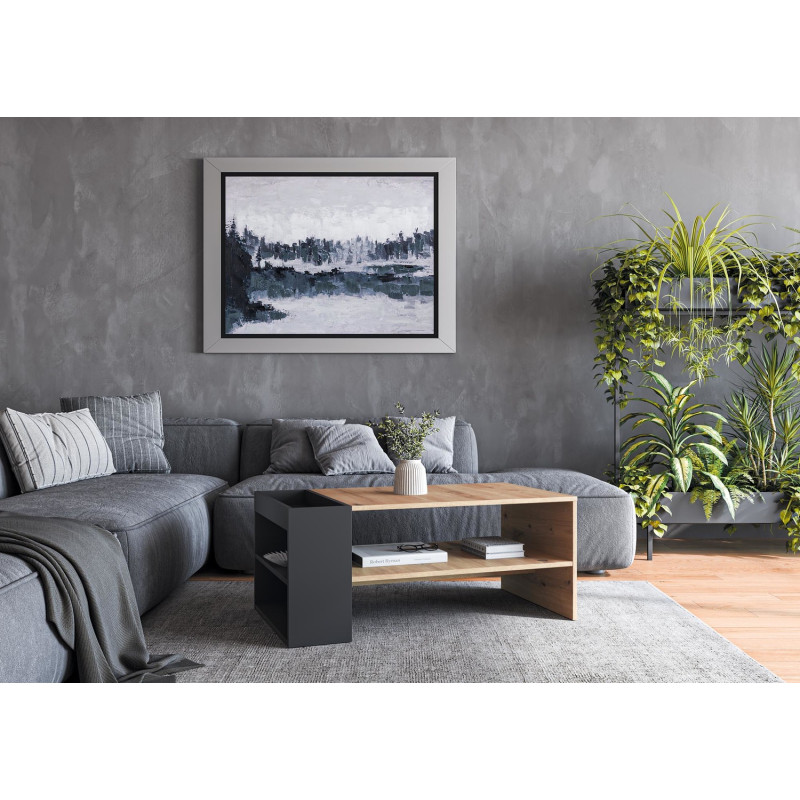 Ława MURCIO dąb artisan/czarna