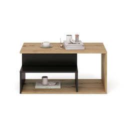 Ława IVARO dąb artisan/czarna