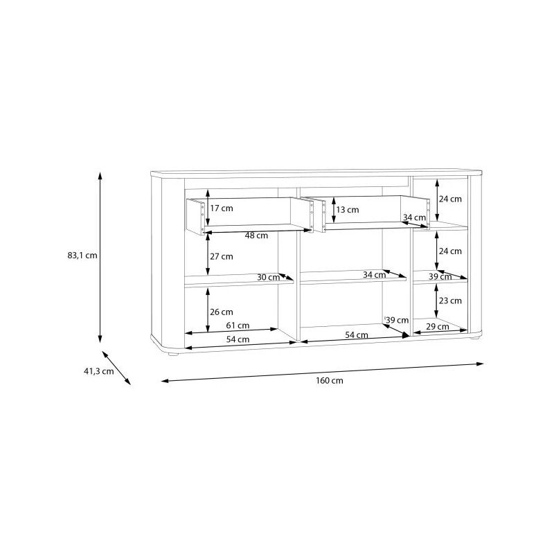 Komoda Breathtaker BTHK233-Q194 Dąb Cabezone/Dąb Artisan Meble Forte