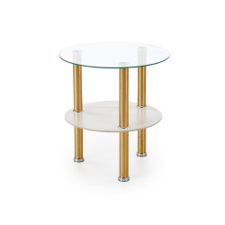 Ława DUCATO S Glamour biały marmur/transparentny/złoty (mała)