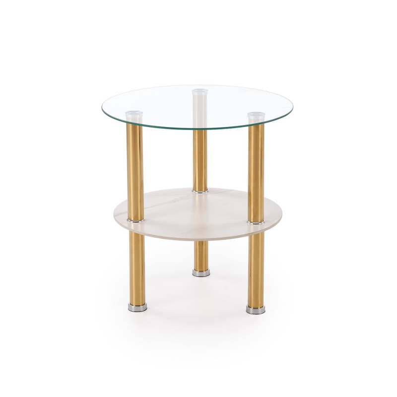 Ława DUCATO S Glamour biały marmur/transparentny/złoty (mała)