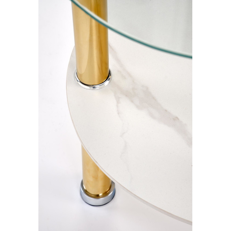 Ława DUCATO S Glamour biały marmur/transparentny/złoty (mała)