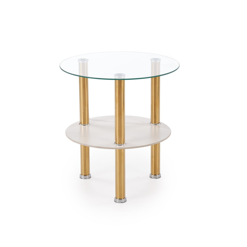 Ława DUCATO S Glamour biały marmur/transparentny/złoty (mała)