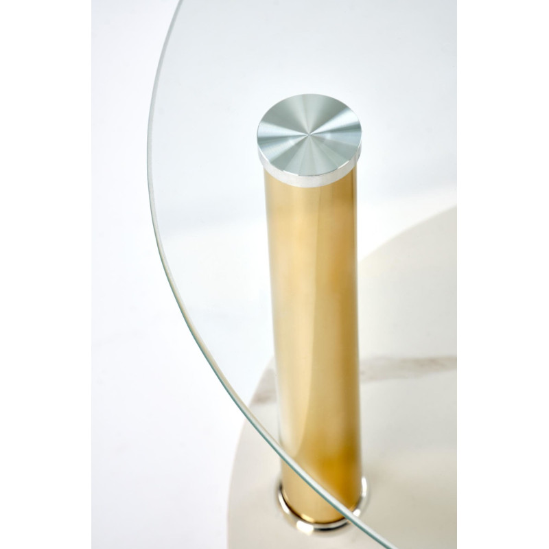 Ława DUCATO S Glamour biały marmur/transparentny/złoty (mała)