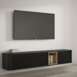 Szafka RTV 220 cm Breathtaker BTHTH141-Q194 Dąb Cabezone/Dąb Artisan/Czarny Meble Forte