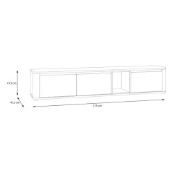Szafka RTV 220 cm Breathtaker BTHTH141-Q194 Dąb Cabezone/Dąb Artisan/Czarny Meble Forte