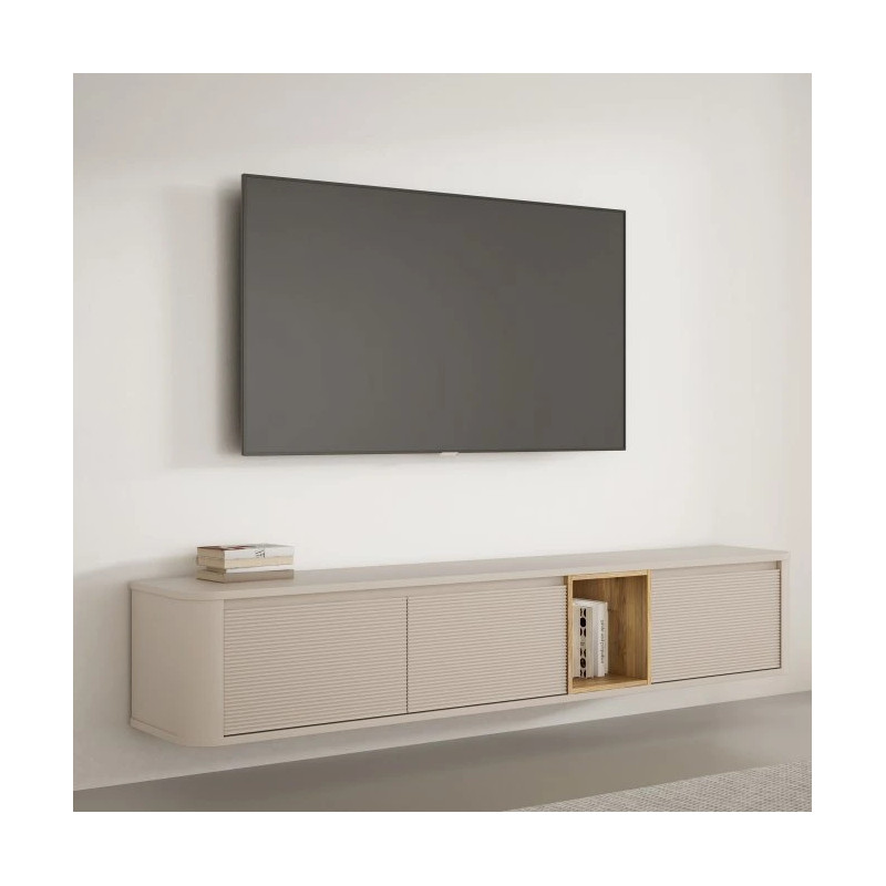 Szafka RTV 215 cm Breathtaker BTHTH141-M846 Dąb Mauvella/Piaskowy Meble Forte