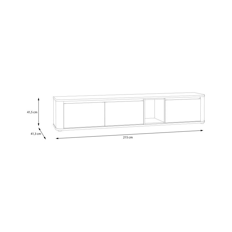 Szafka RTV 215 cm Breathtaker BTHTH141-Q191 Terakota/Dąb Mauvella Meble Forte