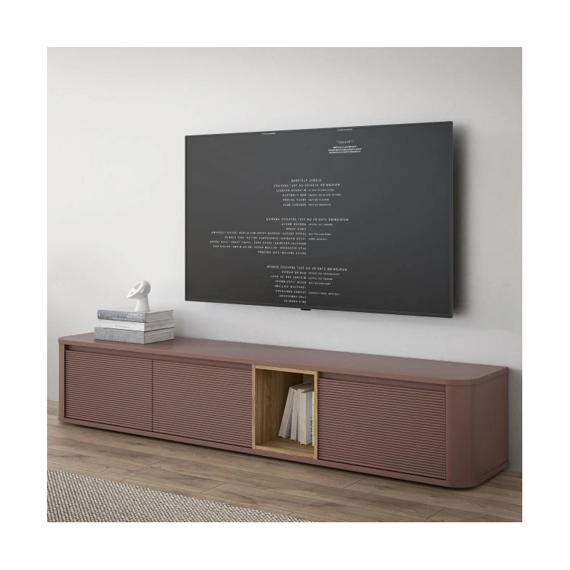 Szafka RTV 215 cm Breathtaker BTHTH141-Q191 Terakota/Dąb Mauvella Meble Forte