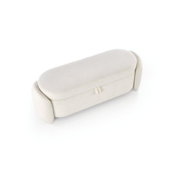 Ławka FIKARI tapicerowana z funkcją schowka kremowy