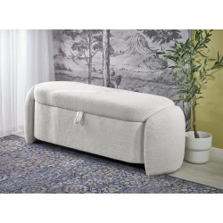 Ławka FIKARI tapicerowana z funkcją schowka kremowy