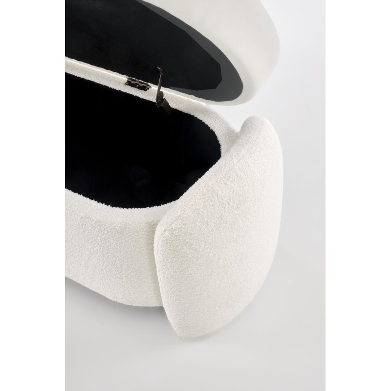 Ławka FIKARI tapicerowana z funkcją schowka kremowy