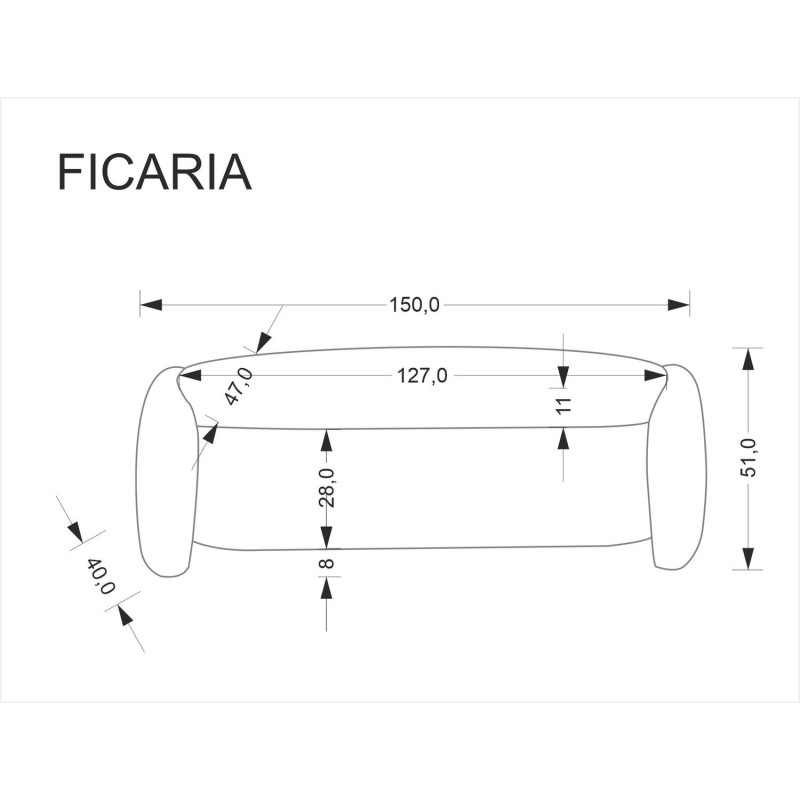 Ławka FIKARI tapicerowana z funkcją schowka kremowy