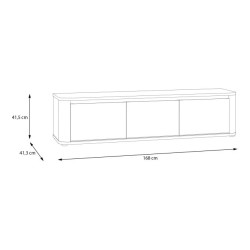 Szafka RTV 170 cm Breathtaker BTHTH131-Q196 Dąb Cabezone/Dąb Czarny Meble Forte