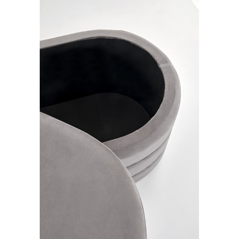 Ławka CALPIO tapicerowana z funkcją schowka, popielaty