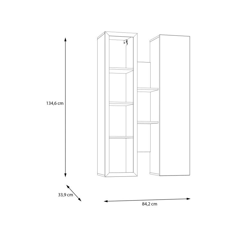 Witryna wisząca Breathtaker BTHVH331-M845 Dąb Mauvella/Piaskowy Meble Forte