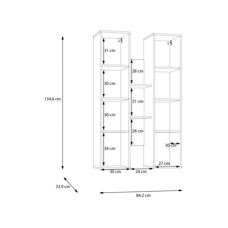 Witryna wisząca Breathtaker BTHVH331-M703 Dąb Artisan/Dąb Cabezone Meble Forte