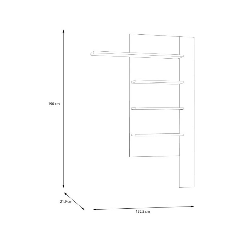 Półka pionowa 130 cm Breathtaker BTHB01-M821 Piaskowy/Dąb Mauvella Meble Forte