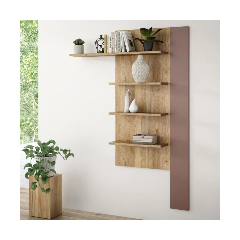 Półka pionowa 130 cm Breathtaker BTHB01-Q193 Terakota/Dąb Mauvella Meble Forte