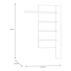 Półka pionowa 130 cm Breathtaker BTHB01-Q195 Dąb Cabezone/Dąb Artisan Meble Forte