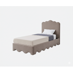 Łóżko pojedyncze ORSINA tapicerowane, beż