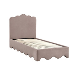 Łóżko pojedyncze ORSINA tapicerowane, beż