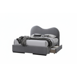 Łóżko podwójne AMBERO 160 tapicerowane z szufladami, popiel