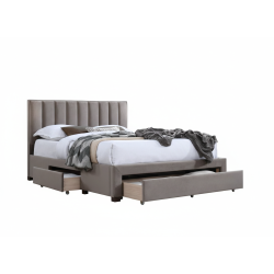 Łóżko podwójne GRACENO 140 tapicerowane z szufladami, beż