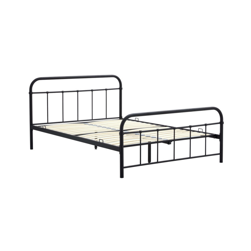 Łóżko podwójne LINDOR 140 Loft metalowe, czarne