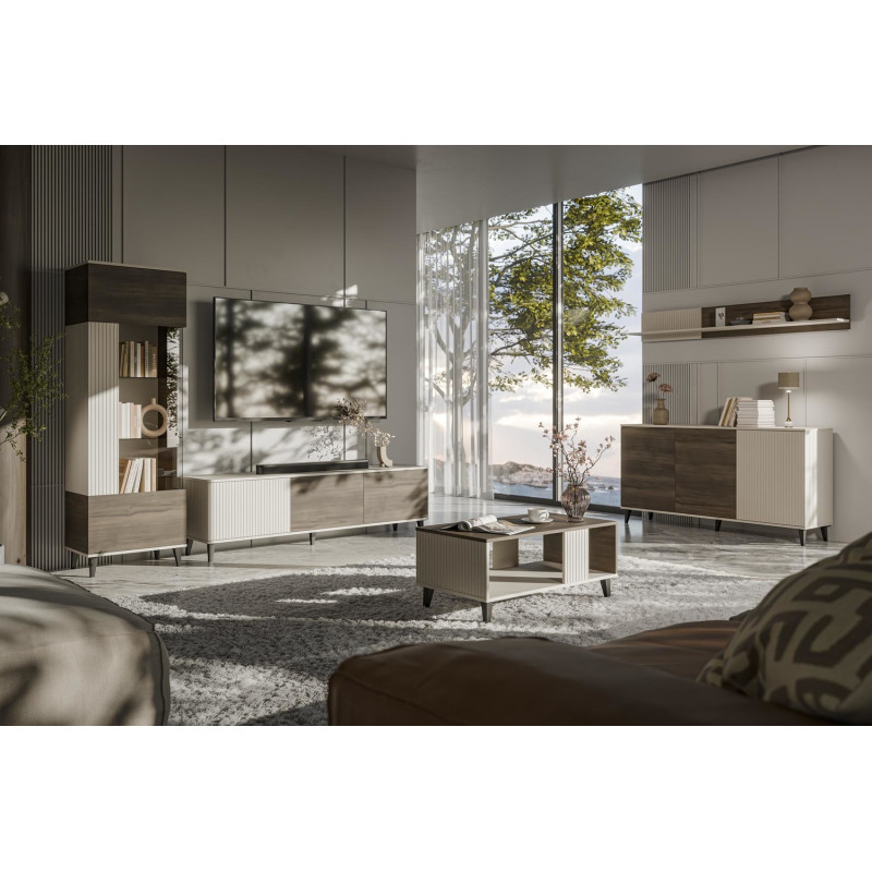 Półka wisząca RANDON kaszmir/orzech/czarny