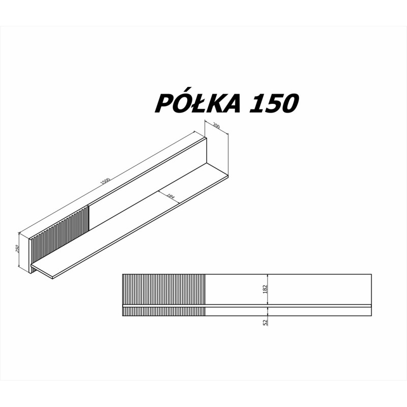 Półka wisząca RANDON kaszmir/orzech/czarny