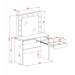 Toaletka HOLYWOOD kaszmir z oświetleniem LED