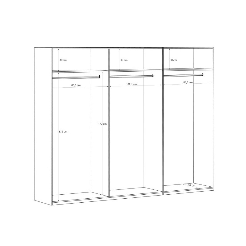 Szafa EDWAL 6D beżowa z Dąb Mauvella 266 cm – Domowanie.pl