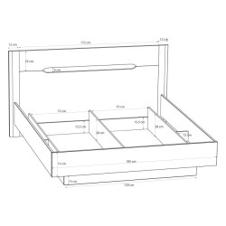 Łóżko 180 cm EDWL1183-M820 Beż/Dąb Mauvella Meble Forte