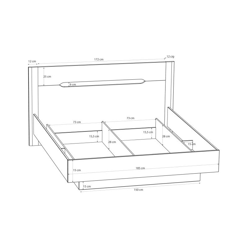 Łóżko 180 cm EDWL1183-M820 Beż/Dąb Mauvella Meble Forte
