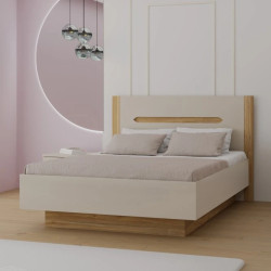 Łóżko 140 cm EDWL1143-M820 Beż/Dąb Mauvella Meble Forte