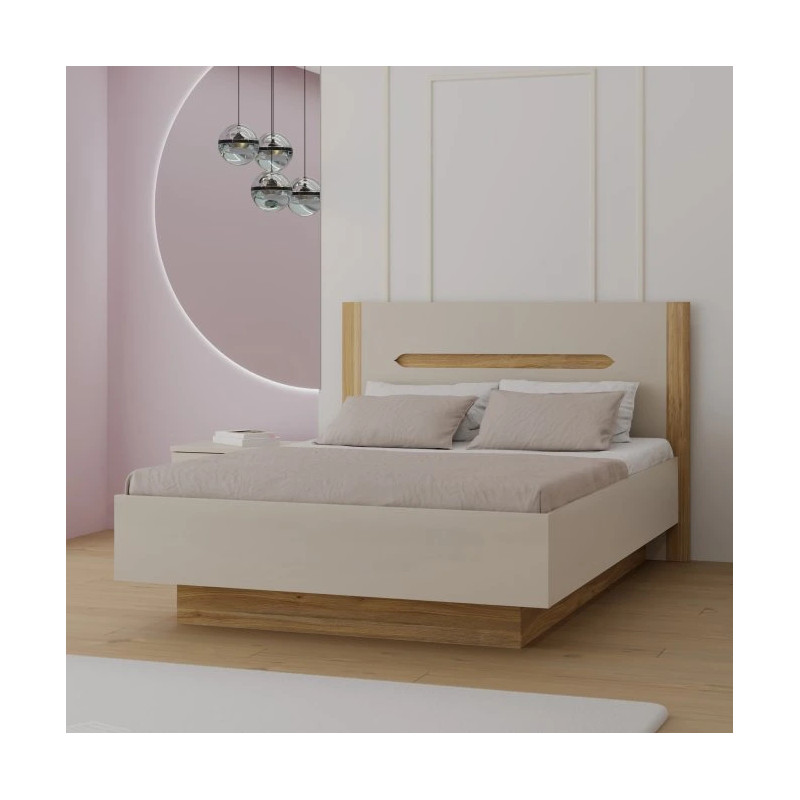 Łóżko 140 cm EDWL1143-M820 Beż/Dąb Mauvella Meble Forte