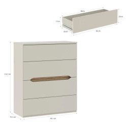 Komoda EDWK312-M902 Beż/Dąb Mauvella Meble Forte