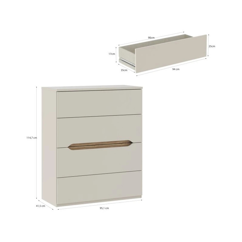 Komoda EDWK312-M902 Beż/Dąb Mauvella Meble Forte