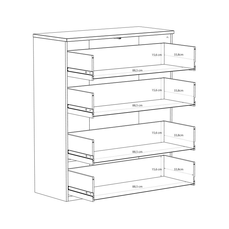 Komoda EDWK312-M902 Beż/Dąb Mauvella Meble Forte
