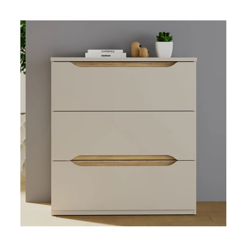 Komoda 3S EDWK212-M902 Beż/Dąb Mauvella Meble Forte