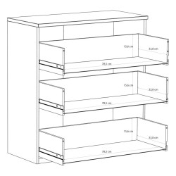 Komoda 3S EDWK212-M902 Beż/Dąb Mauvella Meble Forte