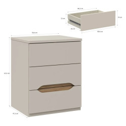 Szafka nocna 50 cm wysoka EDWK112-M902 Beż/Dąb Mauvella Meble Forte