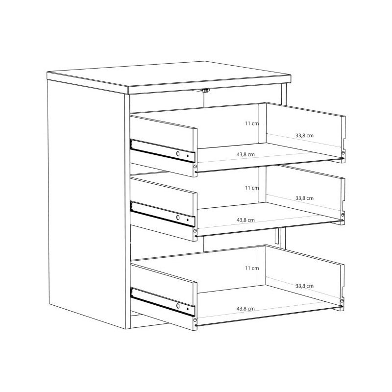 Szafka nocna 50 cm wysoka EDWK112-M902 Beż/Dąb Mauvella Meble Forte