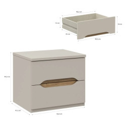 Szafka nocna 50 cm EDWK012-M902 Beż/Dąb Mauvella Meble Forte