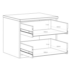 Szafka nocna 50 cm EDWK012-M902 Beż/Dąb Mauvella Meble Forte