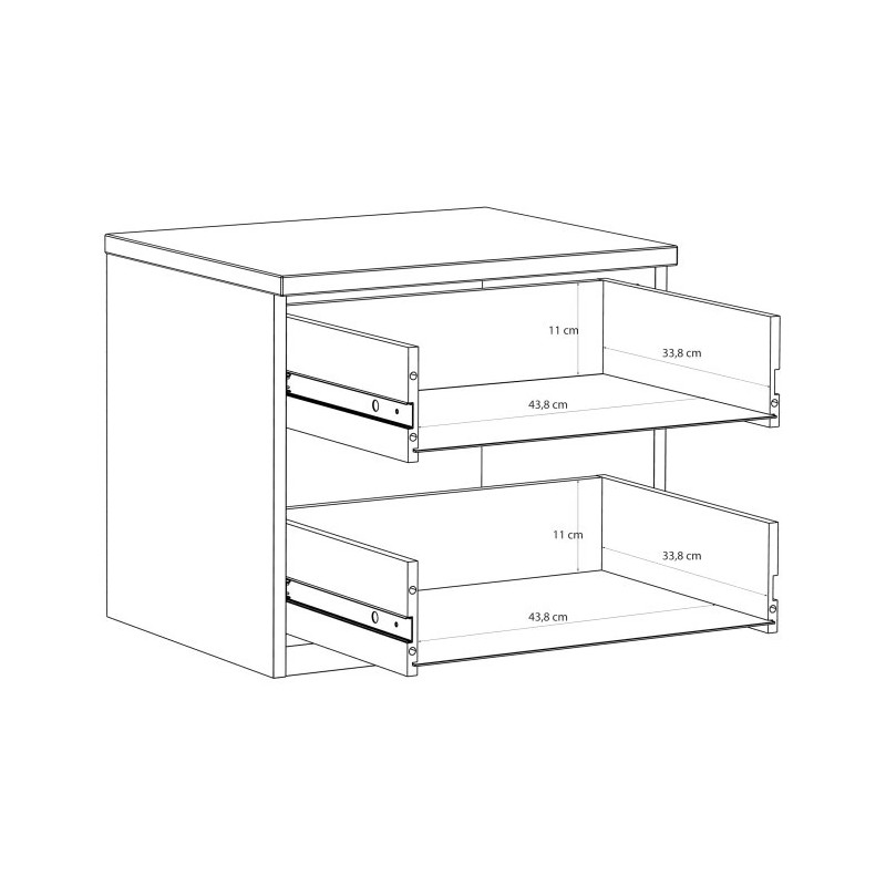 Szafka nocna 50 cm EDWK012-M902 Beż/Dąb Mauvella Meble Forte