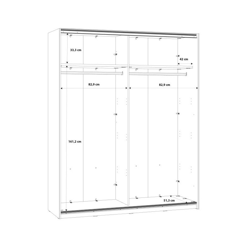 Szafa ubraniowa przesuwna Dąb Artisan / Beton RVXS824E1-C772 Meble Forte