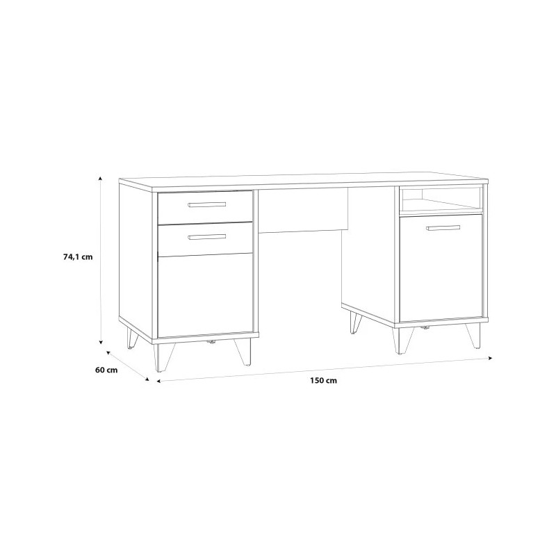 Biurko młodzieżowe Dąb Artisan/Beton RVXB221-C772 Meble Forte